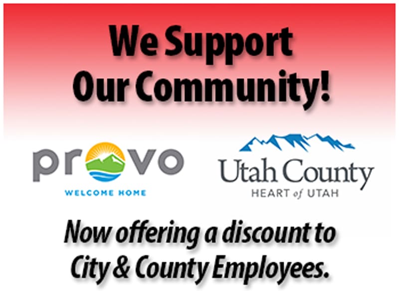 Discount for all provo city and Utah county employees - Coupon must be presented at time of estimate